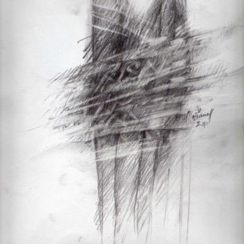 Zeichnungen mit dem Titel "Azzerb b wusan (la…" von Meziane Boussaid, Original-Kunstwerk, Bleistift