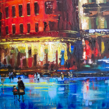 Painting titled "The street after th…" by Mikhail Fedotov, Original Artwork, Oil