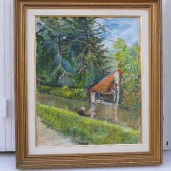 Pintura intitulada "le lavoir des lavan…" por Sylvie Fouchy, Obras de arte originais, Óleo