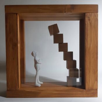 Sculptuur getiteld "Serie Boxes #2" door Fournier, Origineel Kunstwerk, Hars