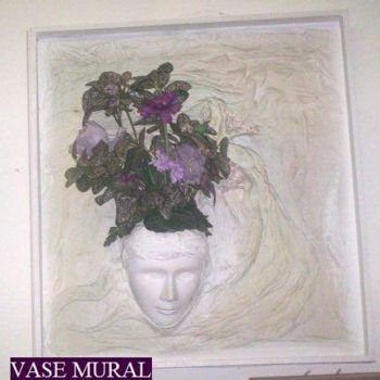 Artisanat intitulée "TABLEAU VASE MASQUE…" par France, Œuvre d'art originale