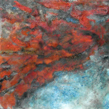 Painting titled "N°13-rouge-magma." by France, Original Artwork, Other