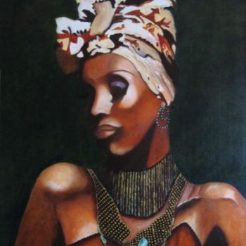 Malerei mit dem Titel "Princesse Nubienne" von Marie France Mateu, Original-Kunstwerk