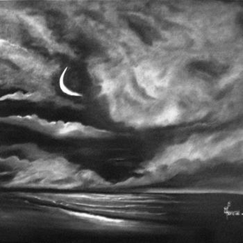 Painting titled "An clair de lune" by Marie France Mateu, Original Artwork