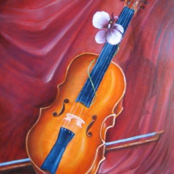 Malerei mit dem Titel "Le violon et l'orch…" von Marie France Mateu, Original-Kunstwerk