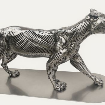 제목이 "Leopard"인 조형물 Mf Sculpture로, 원작, 금속