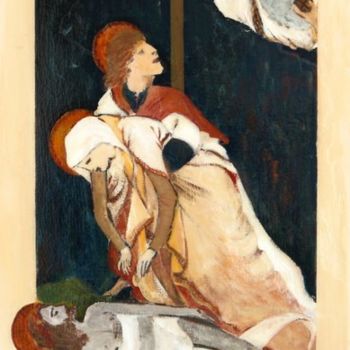 Pintura intitulada "Icone - Lamentações" por M.Gloria, Obras de arte originais, Óleo