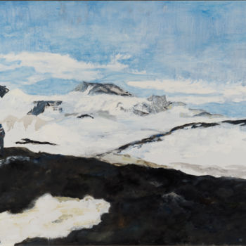 "Iceland...on the ed…" başlıklı Tablo Maria Mikhaylova-Goldman tarafından, Orijinal sanat, Petrol Ahşap Sedye çerçevesi üzer…