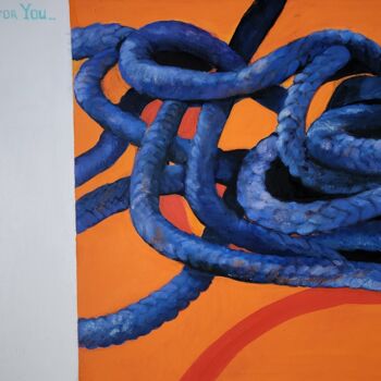 Malerei mit dem Titel "Julietta's rope.2.0." von Maria Mikhaylova-Goldman, Original-Kunstwerk, Öl Auf Keilrahmen aus Holz mo…