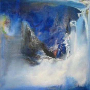 Peinture intitulée "île bleue" par Marcel Gris, Œuvre d'art originale, Huile