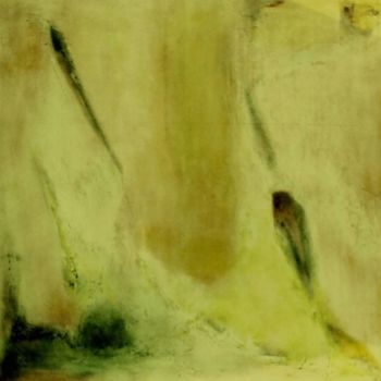 Painting titled "ondulations jaunes" by Marcel Gris, Original Artwork, Oil