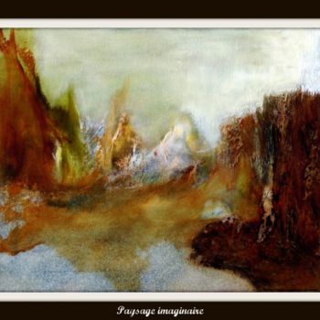 Painting titled "paysage imaginaire" by Marcel Gris, Original Artwork, Oil