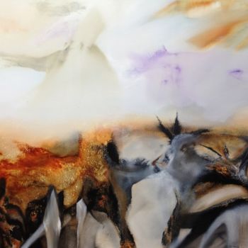 Pittura intitolato "volcano" da Marcel Gris, Opera d'arte originale, Olio