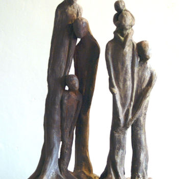 Sculpture titled "Racines" by Gouhier-Tazzolio, Original Artwork, Terra cotta