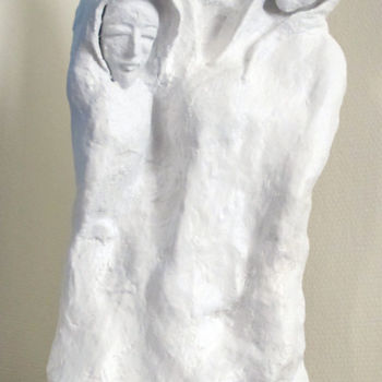 Escultura intitulada "les 3 gardiens" por Gouhier-Tazzolio, Obras de arte originais, Gesso