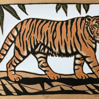 Tiger, Printmaking by Margreet Duijneveld | Artmajeur