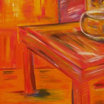 Pintura titulada "Orange Table" por Michelle Hilton, Obra de arte original, Oleo