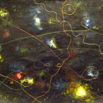 Peinture intitulée "Cazando supernovas…" par Mi-Guel, Œuvre d'art originale