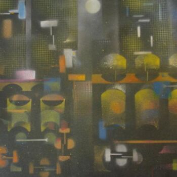 Pintura titulada "Luces de neón" por Mi-Guel, Obra de arte original