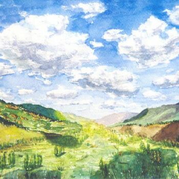 Painting titled "El valle" by Mi-Guel, Original Artwork