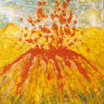 Painting titled "Volcán" by Mi-Guel, Original Artwork