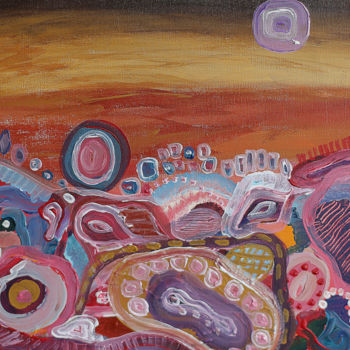 Ζωγραφική με τίτλο "Mars" από Mia Hunter, Αυθεντικά έργα τέχνης, Ακρυλικό Τοποθετήθηκε στο Άλλος άκαμπτος πίνακας