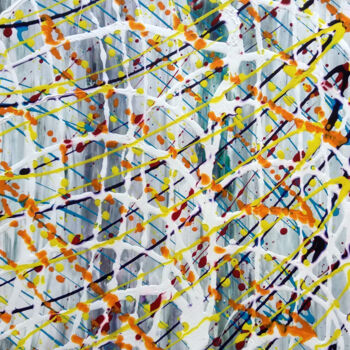 Pintura intitulada "Pollock Inspired Co…" por Mia Phlor, Obras de arte originais, Acrílico