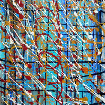 Pintura titulada "Pollock Inspired Co…" por Mia Phlor, Obra de arte original, Acrílico