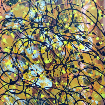Peinture intitulée "Pollock Inspired Co…" par Mia Phlor, Œuvre d'art originale, Acrylique