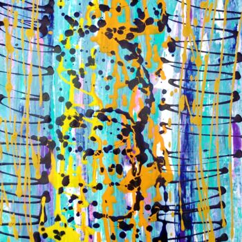 Ζωγραφική με τίτλο "Pollock Inspired Co…" από Mia Phlor, Αυθεντικά έργα τέχνης, Ακρυλικό