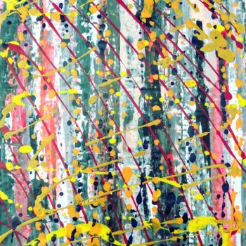 Peinture intitulée "Pollock Inspired Co…" par Mia Phlor, Œuvre d'art originale, Acrylique