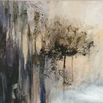 Painting titled "Baum des Lebens" by Mia Van Hoofstat, Original Artwork, Oil Mounted on Wood Stretcher frame