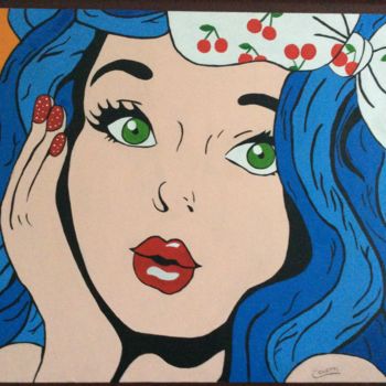 Pittura intitolato "Pop art girl" da Coletti, Opera d'arte originale, Acrilico