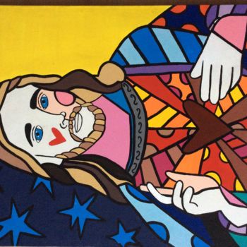 Картина под названием "Pop art Cristo" - Coletti, Подлинное произведение искусства, Акрил