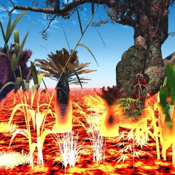 Digital Arts titled "new trees fire" by Mia Doma, Original Artwork, Other