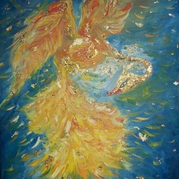 Malerei mit dem Titel "Feuervogel, Ölgemäl…" von Tatiana Kouzminskaia, Original-Kunstwerk, Öl