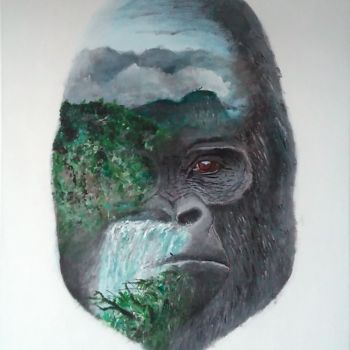 Malarstwo zatytułowany „gorilla-art-2.png” autorstwa Miaven, Oryginalna praca, Akryl