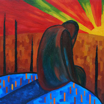 Картина под названием "Uncertainty" - Mikhail Zinchenko, Подлинное произведение искусства, Масло Установлен на Деревянная ра…
