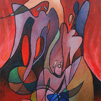 Картина под названием "Torture" - Mikhail Zinchenko, Подлинное произведение искусства, Масло Установлен на Деревянная рама д…