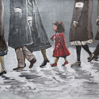 Painting titled "Deportazione" by Micaela Zannoni, Original Artwork, Oil