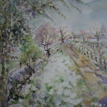 Pintura titulada "printemps" por Marie Claude Laurent, Obra de arte original