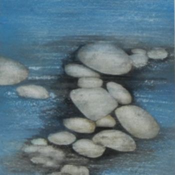 Painting titled "Petits rochers" by Dominique Kuehn, Original Artwork, Watercolor