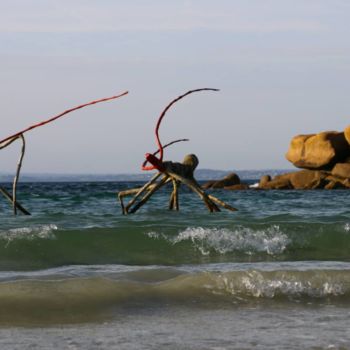 Scultura intitolato "Bestioles" da Michel Leclercq, Opera d'arte originale, Legno