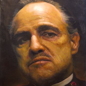 Malerei mit dem Titel "Marlon Brando as "T…" von Michael Andrew Law, Original-Kunstwerk, Öl