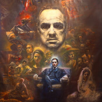Картина под названием "The Godfather 50th…" - Michael Andrew Law, Подлинное произведение искусства, Масло