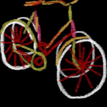 Digital Arts titled "The bike" by Michael Bowllan, Original Artwork, Digital Painting
