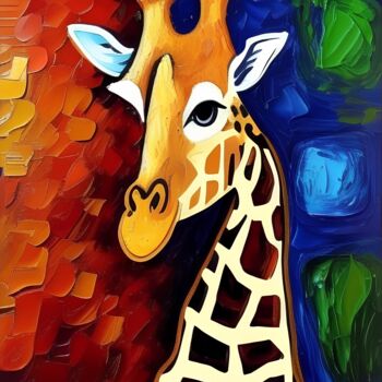 Arte digitale intitolato "Giraffe" da Michael C Bertsch, Opera d'arte originale, Lavoro digitale 2D