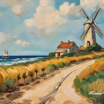 Arts numériques intitulée ""Windmill Beach"" par Michael C Bertsch, Œuvre d'art originale, Travail numérique 2D