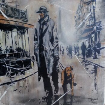 Painting titled "Paris" by Michael Calon, Original Artwork, Acrylic Mounted on Wood Stretcher frame