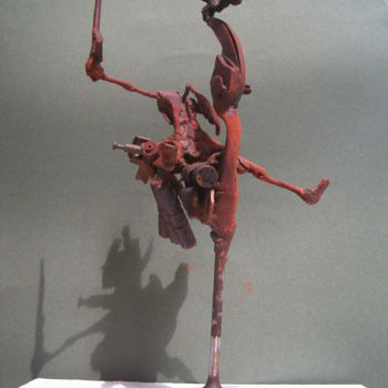 Sculptuur getiteld "guerrier." door Michael Dumont, Origineel Kunstwerk, Metalen